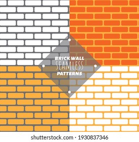 Seamless pattern vector brick wall - background pattern for continuous replicate. Set of various color bricks walls patterns.