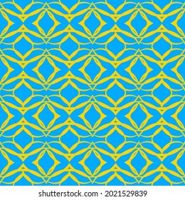 Seamless pattern vector. Bright yellow and blue tone. Vintage tone decoratin background.  