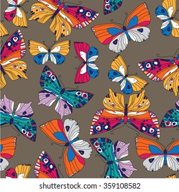 Seamless pattern; vector; butterfly; design;