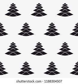 Seamless pattern. Vector Christmas trees. Stylish background.