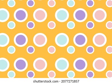 seamless pattern seamless vector circle with light yellow light blue smooth color, on a yellow background