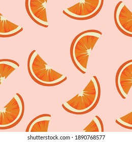 seamless pattern vector. citrus.pink color. Print for wrapping paper, textile, background and wallpaper for interior. Isolated on pink background.