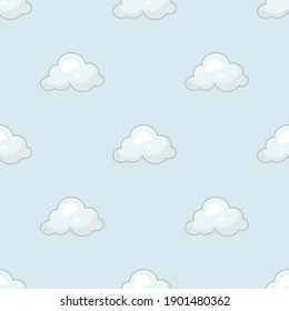 Seamless pattern vector clouds textile print