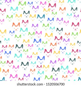 seamless pattern vector with colorful cats, decorative abstract background with animals