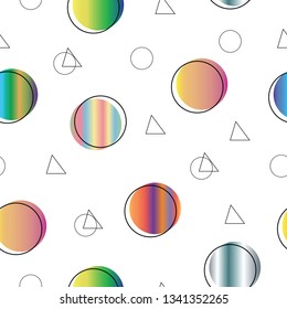 seamless pattern vector with colorful circles isolated on white background
