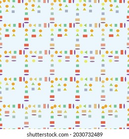 Seamless pattern vector. Colorful geometric shape on pastel background 