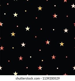seamless pattern vector with colorful stars on black background
