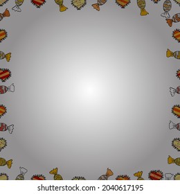 Seamless pattern. Vector. Comic style doodle frame consists of black, yellow and white border.