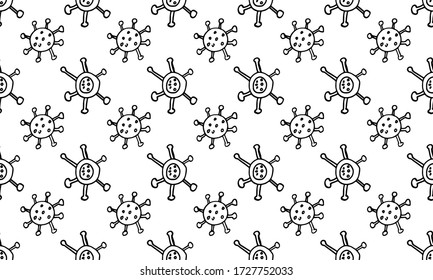 Seamless pattern with vector coronavirus ilustration. Covid-19 banner and poster, print template. Healthcare and medical illustration