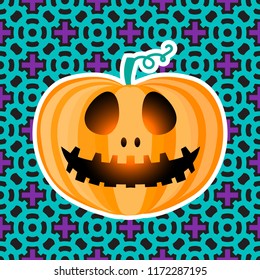 Seamless pattern. Vector cross color pattern Isolated on black background. Kids design for halloween.