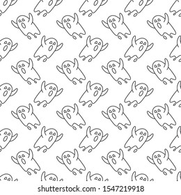 seamless pattern vector cute ghost