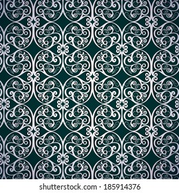 Seamless pattern vector damask ornament