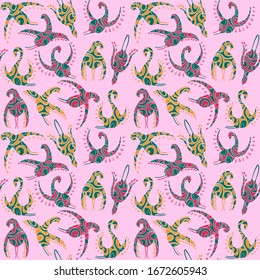Seamless pattern vector decorative swans. The emblem icon or logo of a bifd. Can be used for Gift wrap fabrics, wallpapers.