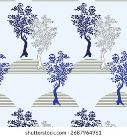 Seamless Pattern Vector Design, Abstract Geometric Textile Print, Modern Digital Background.