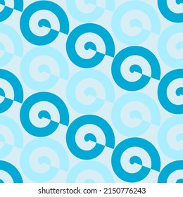 Seamless pattern vector design. Blue color of swirl. In concepts of paper, cloth, textile, printing, industrial, sheet, bed, dress, boy baby, father, tablecloth, dress, summer, sea, vacation, holiday.