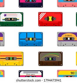 Seamless Pattern Vector Design Cassette