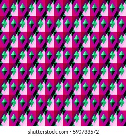 Seamless pattern. Vector design with rhombus. Print on textile. Abstract background. Geometric texture. 