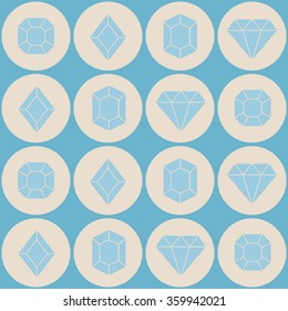Seamless pattern with Vector diamond icons for your design