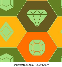 Seamless pattern with Vector diamond icons for your design