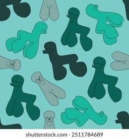 seamless pattern in vector dog poodle