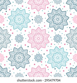 Seamless pattern with vector ethnic ornament.Asian, indian and arabian motives. Could be used as pattern for web design, print or textile