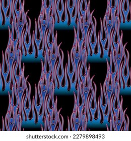 Seamless pattern vector fire flame image. Fire repeating tile background wallpaper texture design.