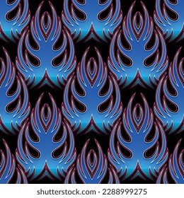 Seamless pattern vector fire flame image. Fire flames repeating tile background wallpaper texture design.