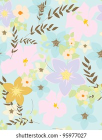 Seamless pattern vector floral