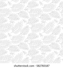 Seamless pattern vector floral background with hand drawn branches
