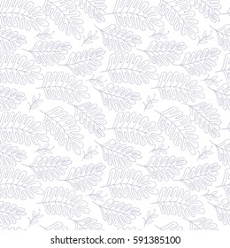 Seamless pattern vector floral background with hand drawn branches for textile, wrapping paper, adult coloring book and etc.