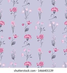 Seamless pattern Vector floral design with roses . Romantic background print for fabrics and wallpapers.