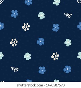 Seamless pattern Vector floral design with chamomile and wildflowers. Romantic background print for fabrics and wallpapers.