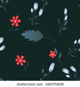 Seamless pattern Vector floral design with roses . Romantic background print for fabrics and wallpapers.