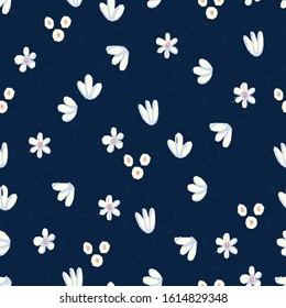 Seamless pattern Vector floral design with chamomile and wildflowers. Romantic background print for fabrics and wallpapers.