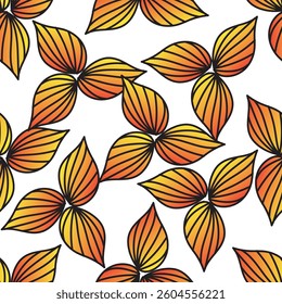 Seamless pattern. Vector flower design with cute wildflowers. Floral illustrations depicting red, yellow, light purple and blue flowers with green leaves on a dark green background