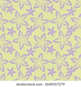 Seamless pattern. Vector flower design with cute wildflowers. Floral illustrations depicting red, yellow, light purple and blue flowers with green leaves on a dark green background
