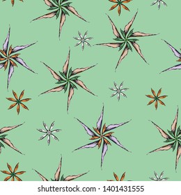Seamless pattern with vector flowers ornament tile. Endless vintage textures for your design, advertising, posters.