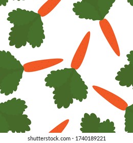 Patrón sin foco vectorial ilustración alimentaria zanahoria vegetal