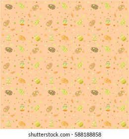 Seamless pattern vector. Funny eggs.