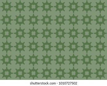 Seamless pattern vector. Gear motif green on light green. Design print for wallpaper, fabric, textile, background.