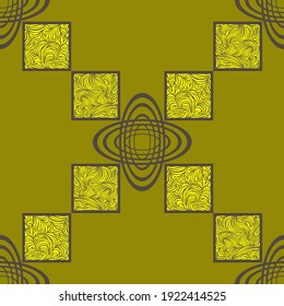 Seamless pattern, vector, geometric figures, yellow and grey colour.