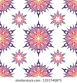 Seamless pattern with vector gradient mandala