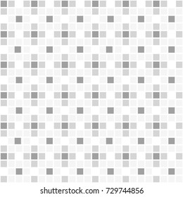 Seamless pattern vector, gray shade orderly square on white background.