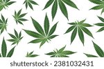 Seamless pattern vector green cannabis leaves on a white background transparent background image Illustration of marijuana leaves