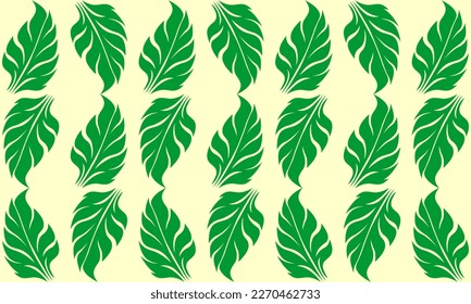 Seamless pattern vector green leaves with leaves suitable for wallpaper background or printing