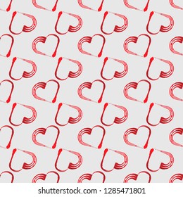 seamless pattern Vector grunge Heart shape frame with brush painting