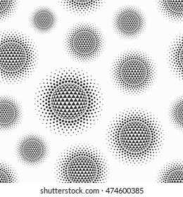 Seamless pattern, vector halftone, abstract background.