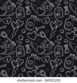 Seamless pattern. Vector heart. Valentines day