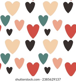 seamless pattern vector hearts and love story