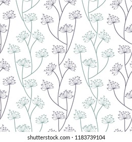 Seamless pattern vector with herbs. Floral ornament. Vector illustration
